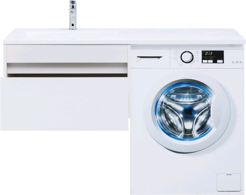 Тумба с раковиной Aquanet Токио 130 L белый (подвесная, 1 ящик)