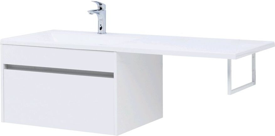 Тумба с раковиной Aquanet Токио 130 L белый (подвесная, 1 ящик)