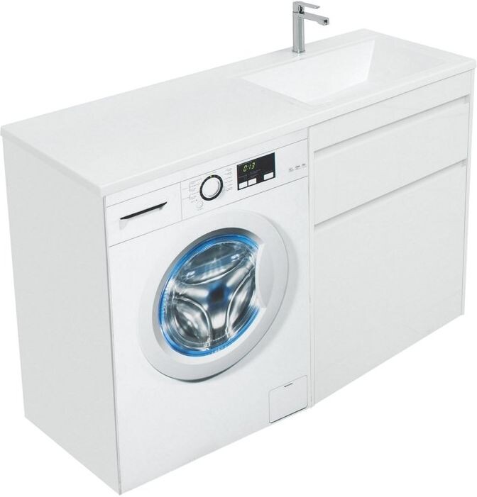 Тумба с раковиной Aquanet Токио 130 R белый (напольная, 1 ящик)