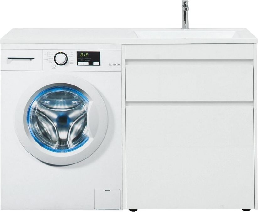 Тумба с раковиной Aquanet Токио 130 R белый (напольная, 1 ящик)