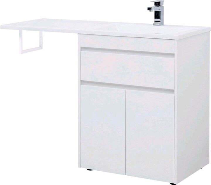 Тумба с раковиной Aquanet Токио 130 R белый (напольная, 1 ящик, 2 дверцы)