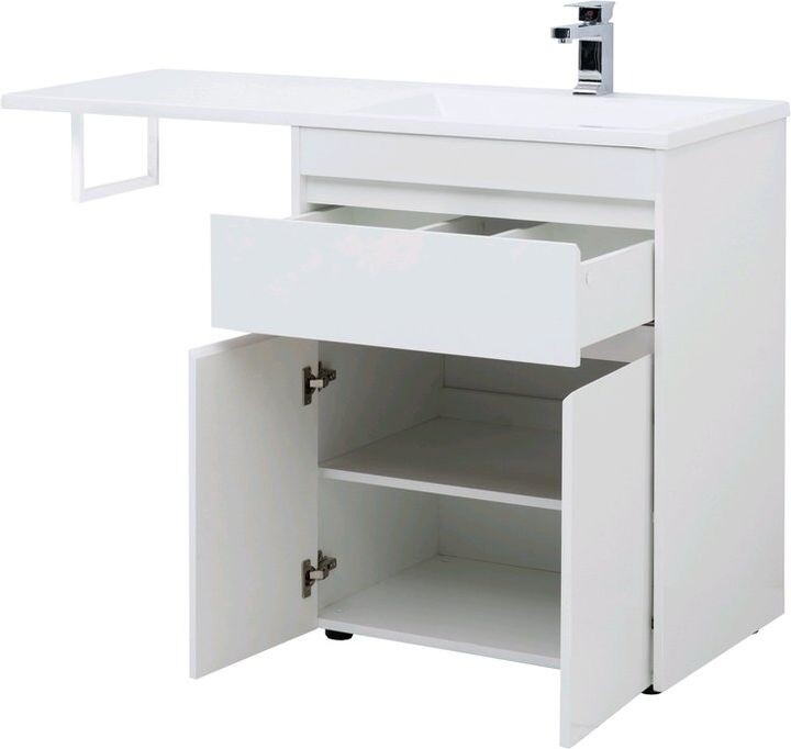 Тумба с раковиной Aquanet Токио 130 R белый (напольная, 1 ящик, 2 дверцы)