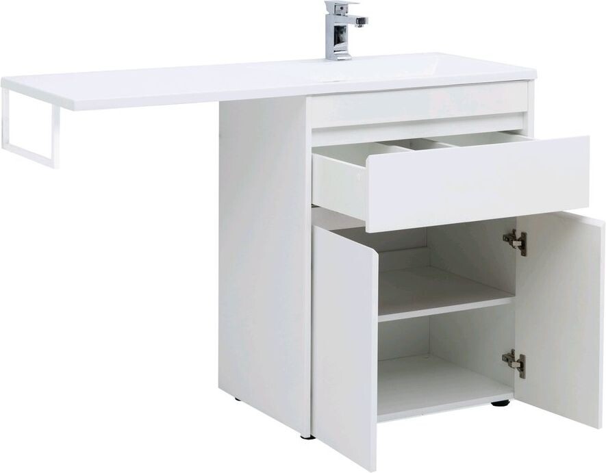 Тумба с раковиной Aquanet Токио 130 R белый (напольная, 1 ящик, 2 дверцы)