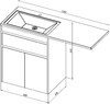 Тумба с раковиной Aquanet Токио 130 R белый (напольная, 1 ящик, 2 дверцы)