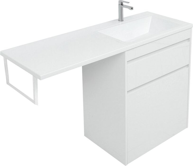 Тумба с раковиной Aquanet Токио 130 R белый (напольная, 1 ящик)