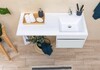 Тумба с раковиной Aquanet Токио 130 R белый (подвесная, 1 ящик)