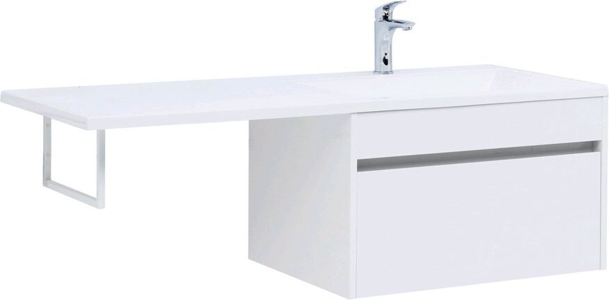 Тумба с раковиной Aquanet Токио 130 R белый (подвесная, 1 ящик)
