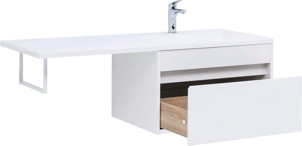 Тумба с раковиной Aquanet Токио 130 R белый (подвесная, 1 ящик)