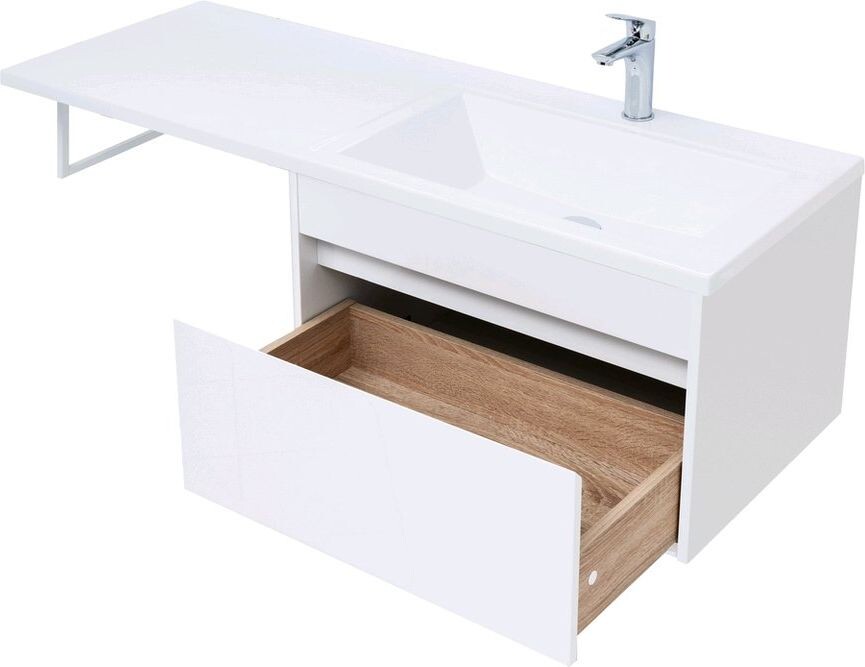 Тумба с раковиной Aquanet Токио 130 R белый (подвесная, 1 ящик)