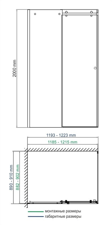 Душевое ограждение WasserKRAFT Vils 56R07 120x90