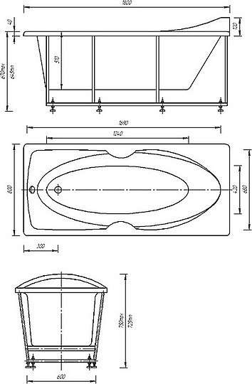 Акриловая ванна Акватек Европа EVR180-0000041 180x80