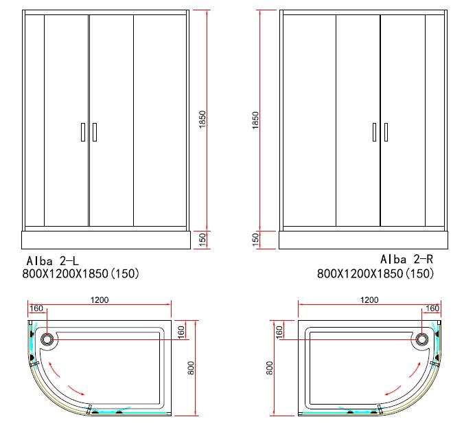 Душевой уголок BandHours Alba-2 R 120x80