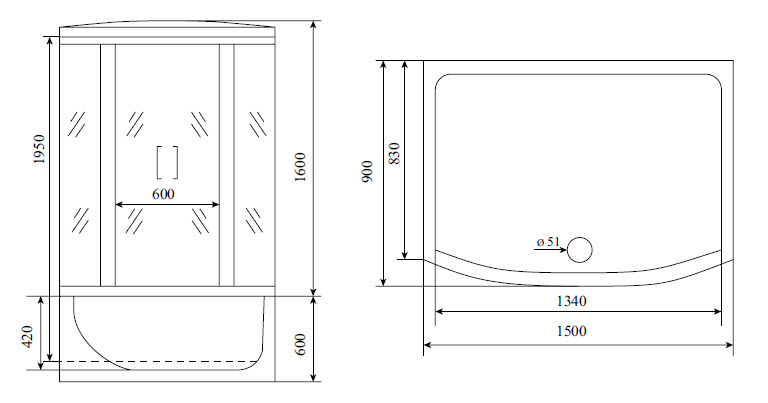 Душевая кабина Timo T-7750 new 150x90