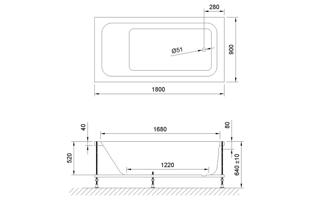 Акриловая ванна Royal Bath Accord 180x90