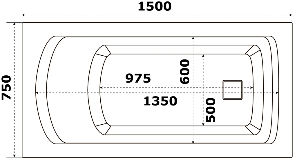 Акриловая ванна Bas Аякс 150x75