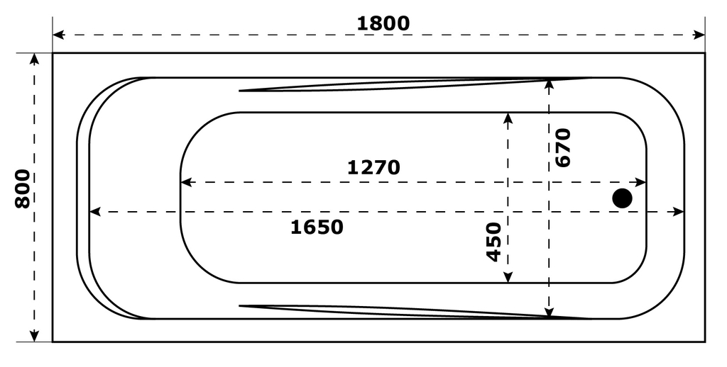 Акриловая ванна Bas Кварта 180x80