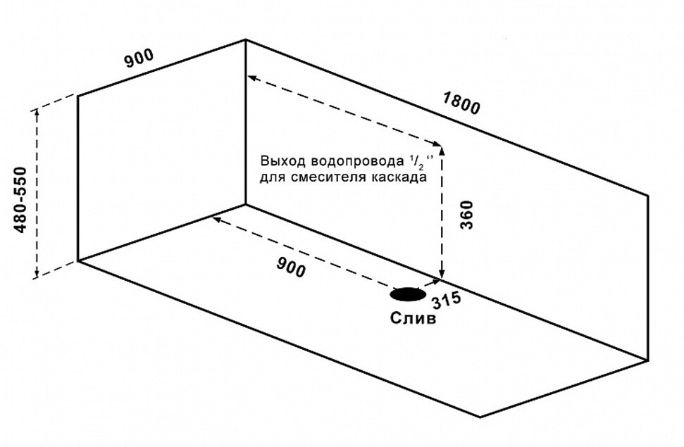 Акриловая ванна Bas Ньюлав 180x90