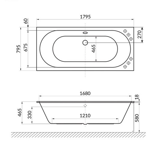 Акриловая ванна Excellent Oceana Slim 180x80