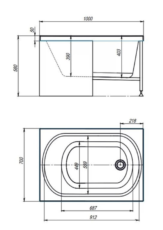 Акриловая ванна Alex Baitler Baikal 100x70