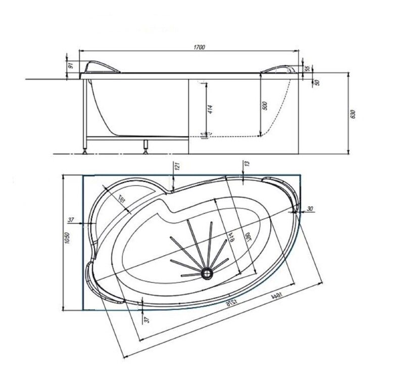 Акриловая ванна Alex Baitler Ritsa L 170x105