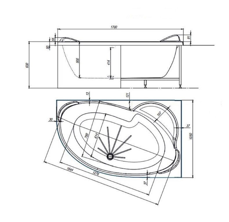 Акриловая ванна Alex Baitler Ritsa R 170x105