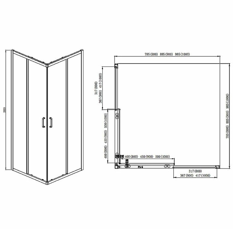 Душевое ограждение Aquatek Ария AQ ARI KV 09020CH 90x90
