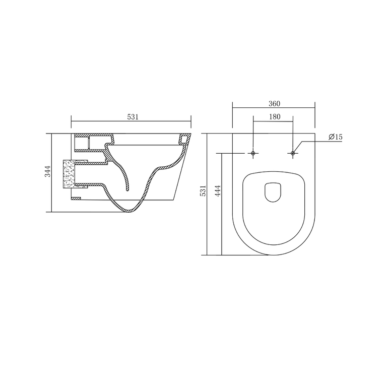 Унитаз подвесной Aquatek ОБЕРОН AQ1363W-00