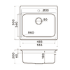 Мойка для кухни Omoikiri Ashi 56-IN нержавеющая сталь