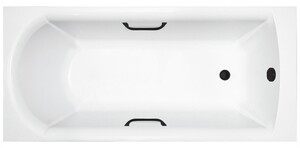Ванна из искусственного камня Delice Astra 150x70 глянцевая с черными ручками DLR330053RB-G