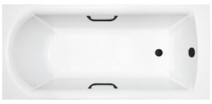 Ванна из искусственного камня Delice Astra 160x70 глянцевая с черными ручками DLR330054RB-G