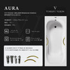 Чугунная ванна Vinsent Veron Aura 150x75x42 с золотыми ручками