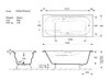 Чугунная ванна Vinsent Veron Aura 150x75x42 с ручками цвет никель