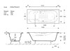 Чугунная ванна Vinsent Veron Aura 150x75x42 с ручками матовое золото и а/п