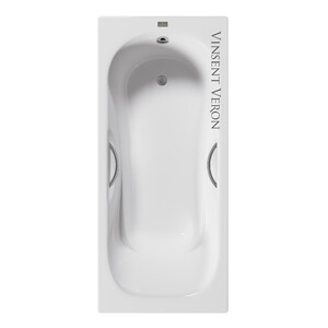 Чугунная ванна Vinsent Veron Aura 170x70x42 с ручками оружейная сталь