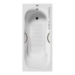 Чугунная ванна Vinsent Veron Aura 170x75x42 с бронзовыми ручками и а/п