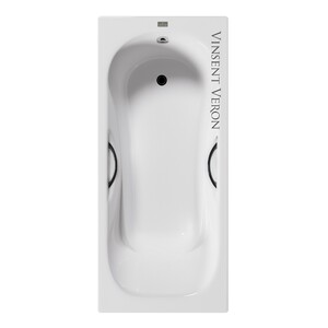 Чугунная ванна Vinsent Veron Aura 170x75x42 с черными матовыми ручками
