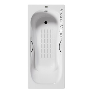 Чугунная ванна Vinsent Veron Aura 170x75x42 с хромированными ручками и а/п