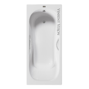 Чугунная ванна Vinsent Veron Aura 180x80x45 с ручками цвет никель