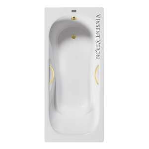Чугунная ванна Vinsent Veron Aura 180x80x45 с ручками матовое золото
