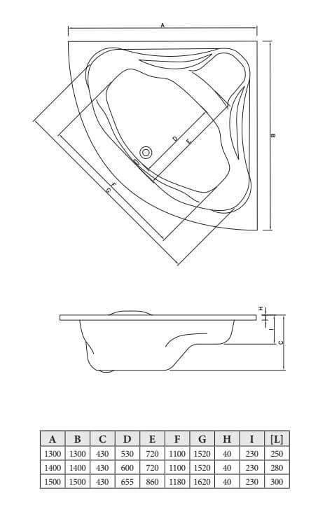 Акриловая ванна C-Bath Aurora 130x130