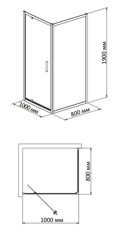 Душевое ограждение BandHours Frenk/Side-Glass 810 100x80