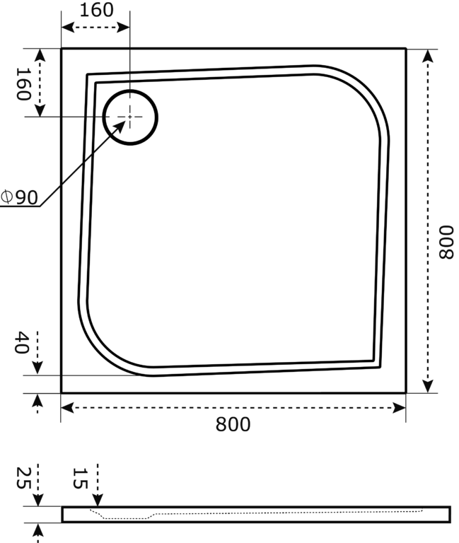 Душевой поддон Good Door Квадро 80x80 белый ЛП00007