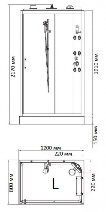 Душевая кабина BandHours Sphera L 100x70