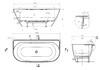 Ванна из искусственного камня Bas Палермо 168x80 белый