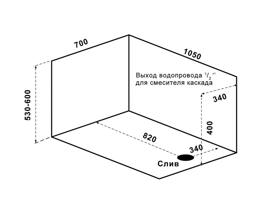 Акриловая ванна Bas Рио 105x70