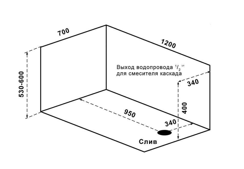 Акриловая ванна Bas Рио 120x70