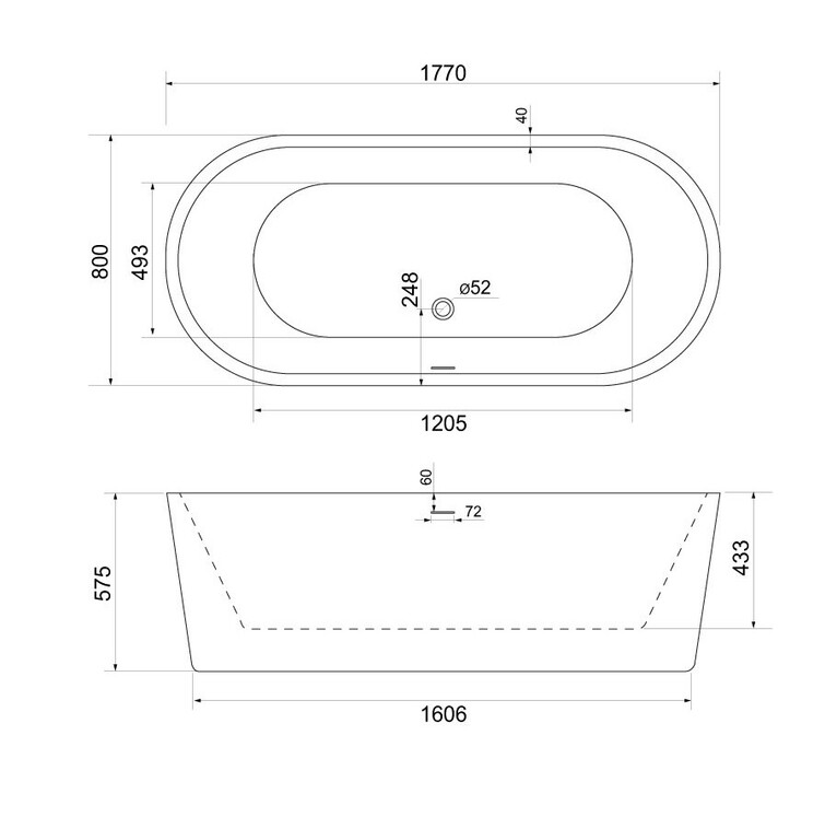 Акриловая ванна BelBagno BB109-177-80 177x80