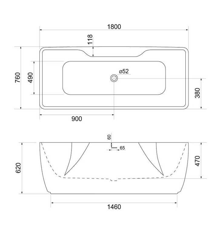 Акриловая ванна BelBagno BB110-180-76 180x76