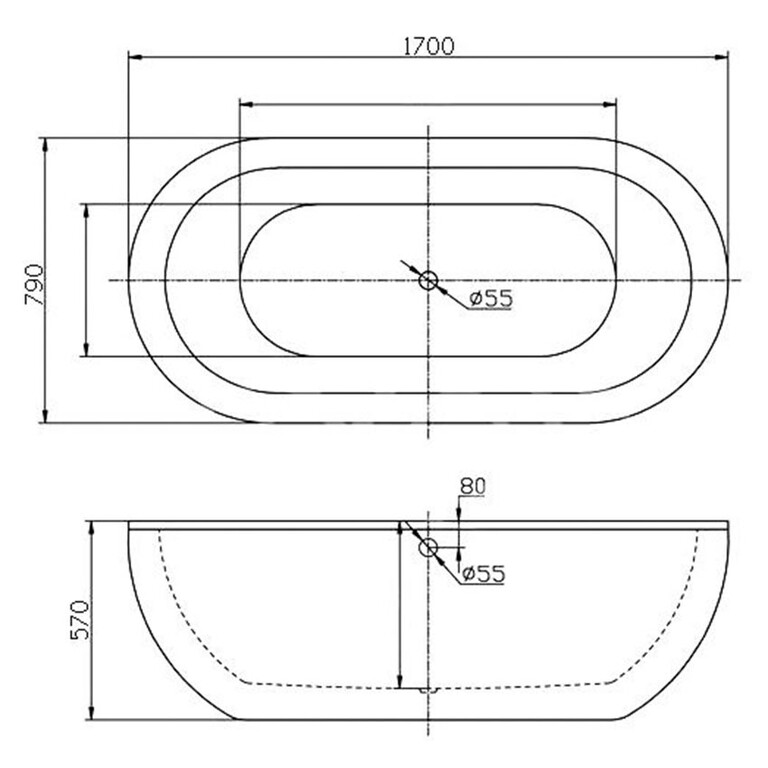 Акриловая ванна BelBagno BB13-1700 170x80