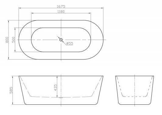 Акриловая ванна BelBagno BB306-1675 167x79